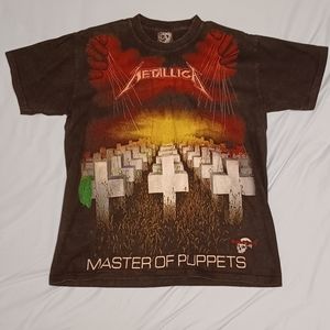 1990s Y2K Rock & Death Metallica Master of Puppets Embroidered T-Shirt Adult L
